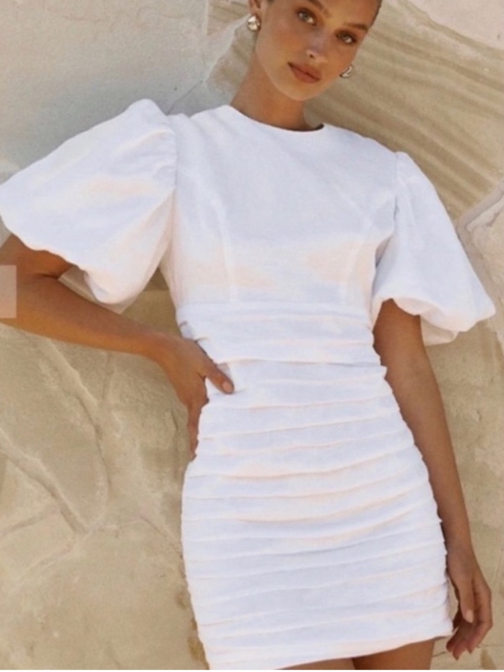 Dissh white linen dress